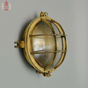 Authentic Vintage Brass Round Nautical Bulkhead Wall Light