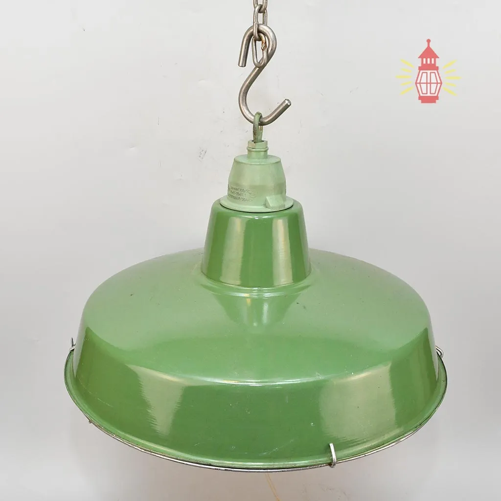 - SL 12282 2 Authentic Vintage Green Cargo Pendant Light