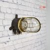 - SL 12662 Authentic Vintage Brass Caged Bulkhead Light – Nautical Wall Salvage
