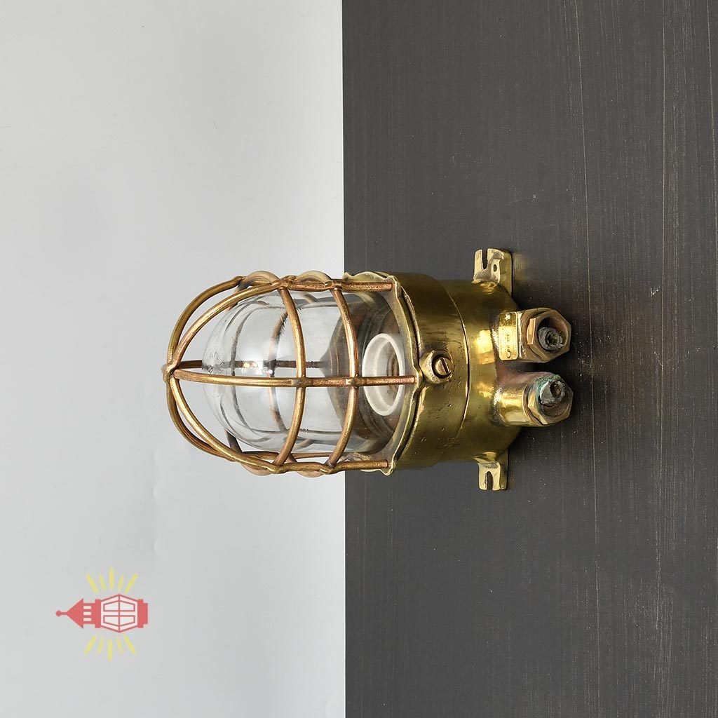 - SL 12692 1 rotated Authentic Vintage Wiska Brass Bulkhead Light – Heavy Nautical Wall Lamp