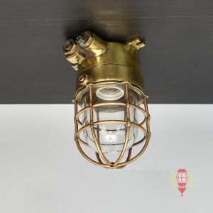- SL 12692 2 Authentic Vintage Wiska Brass Bulkhead Light – Heavy Nautical Wall Lamp