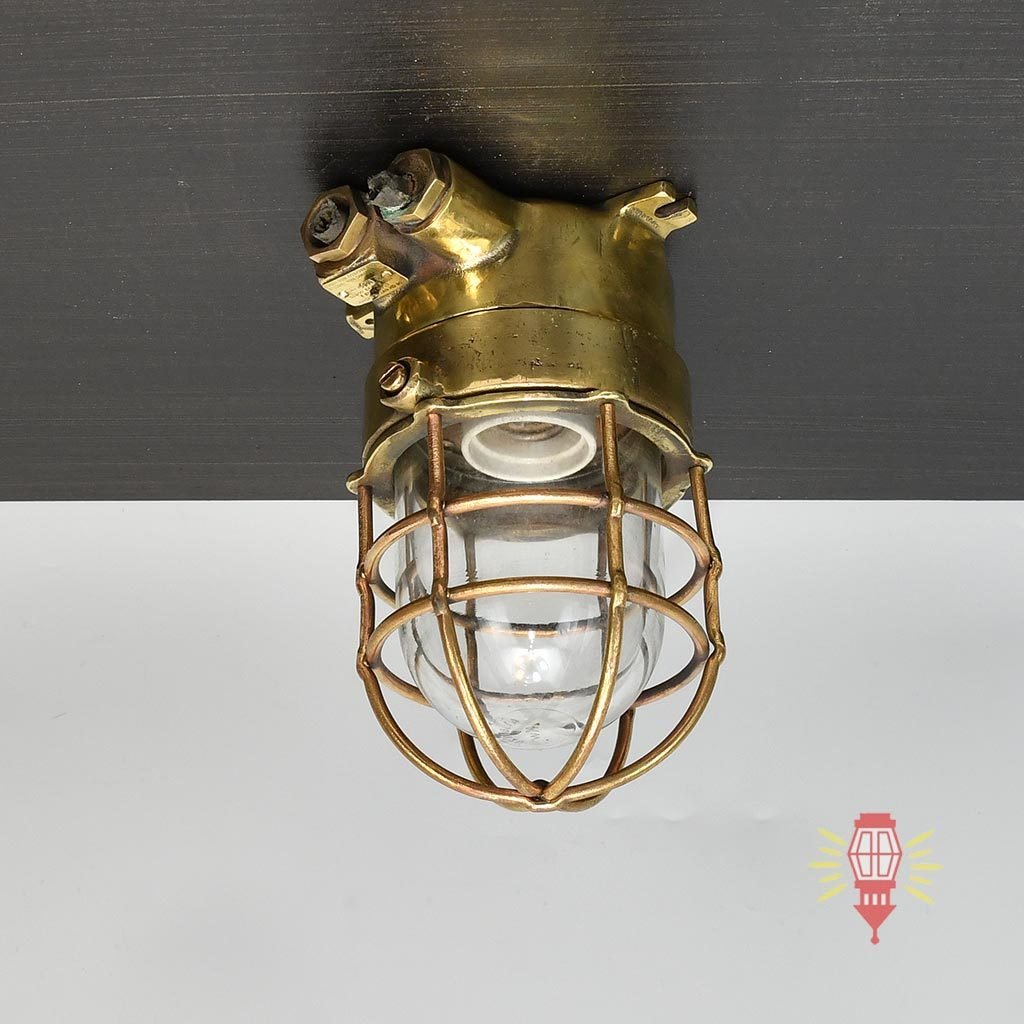 - SL 12692 2 rotated Authentic Vintage Wiska Brass Bulkhead Light – Heavy Nautical Wall Lamp