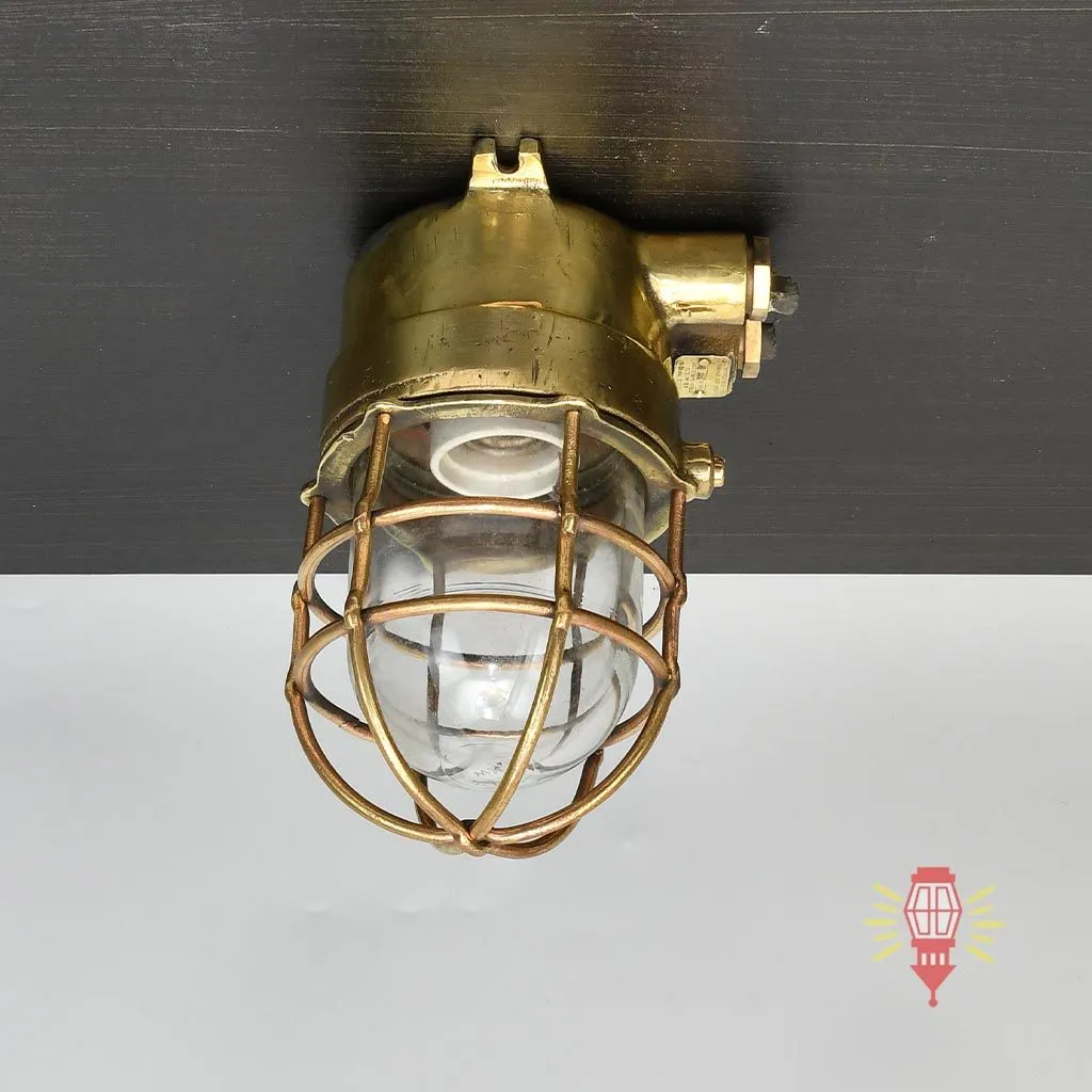 - SL 12692 3 rotated Authentic Vintage Wiska Brass Bulkhead Light – Heavy Nautical Wall Lamp