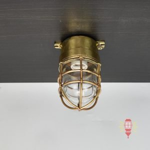 - SL 12692 4 Authentic Vintage Wiska Brass Bulkhead Light – Heavy Nautical Wall Lamp