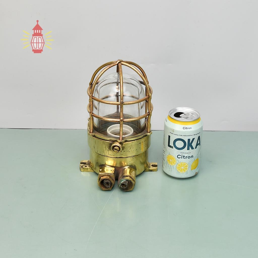 - SL 12692 5 Authentic Vintage Wiska Brass Bulkhead Light – Heavy Nautical Wall Lamp