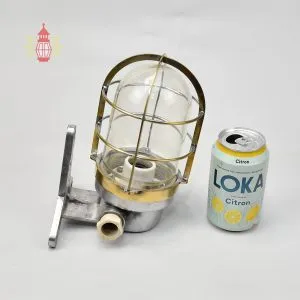 - SL 382 5 Vintage Brass Caged Post Light with Aluminium Mount – Nautical Passageway Sconce