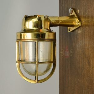 Vintage Wiska 90 Degree Brass Bulkhead Light