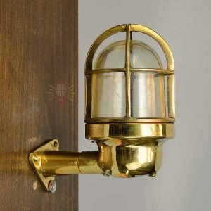 Vintage Wiska 90 Degree Brass Bulkhead Light