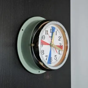Authentic Hanil Radio Room Clock with Colour Dial blue – Vintage Maritime Salvage