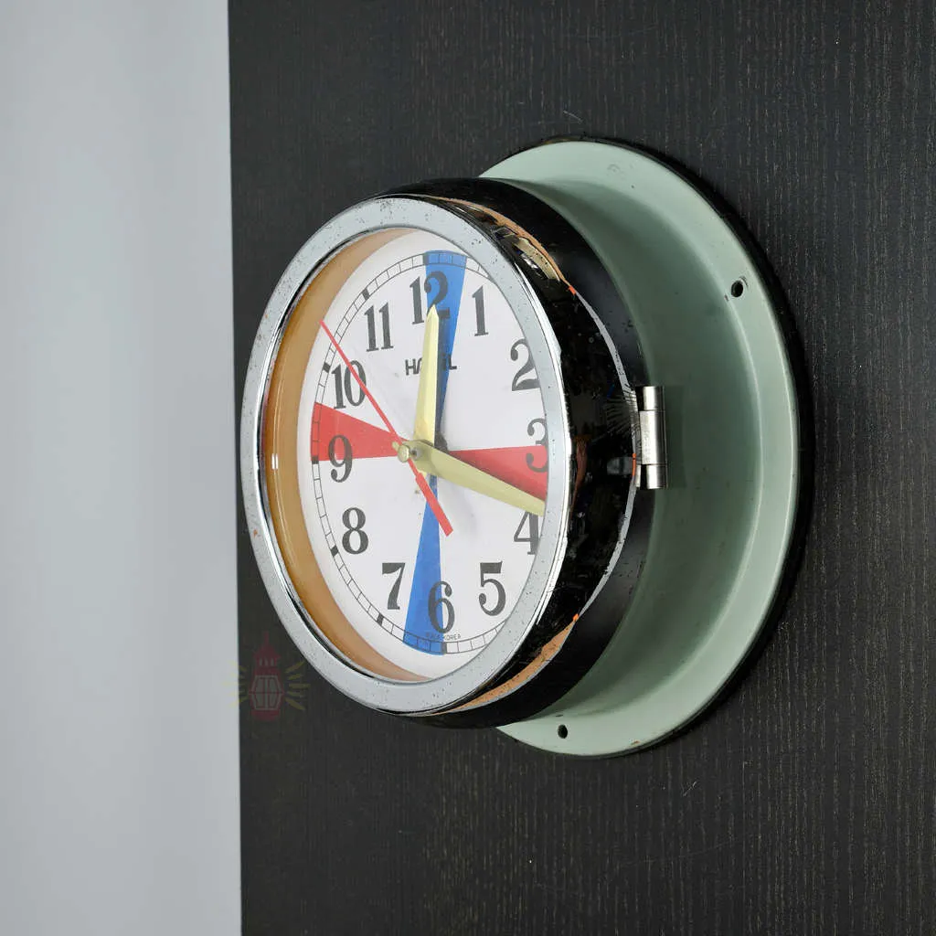 Authentic Hanil Radio Room Clock with Colour Dial blue – Vintage Maritime Salvage