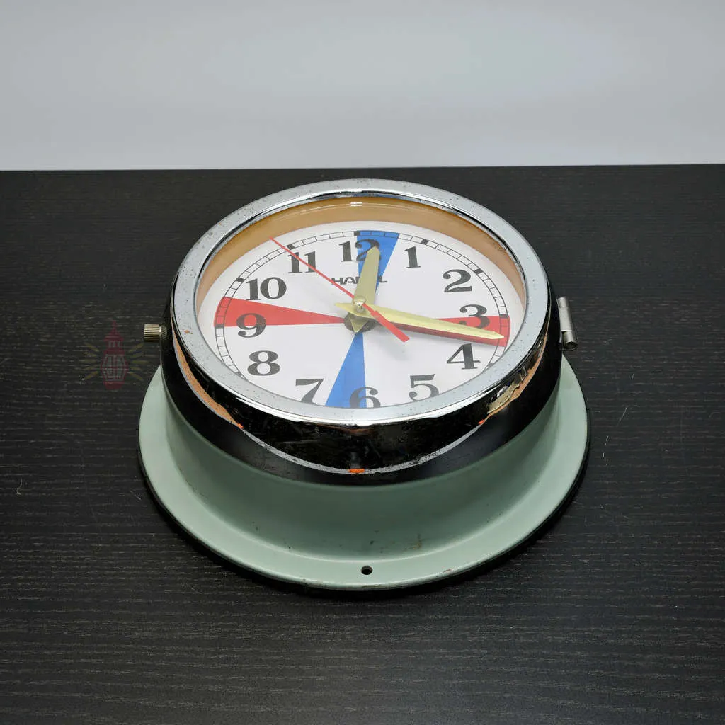 Authentic Hanil Radio Room Clock with Colour Dial blue – Vintage Maritime Salvage
