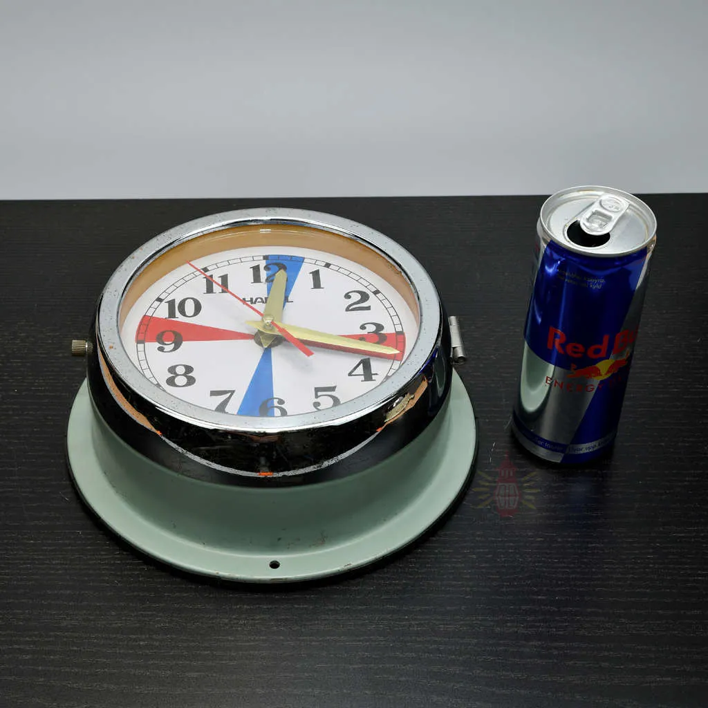Authentic Hanil Radio Room Clock with Colour Dial blue – Vintage Maritime Salvage