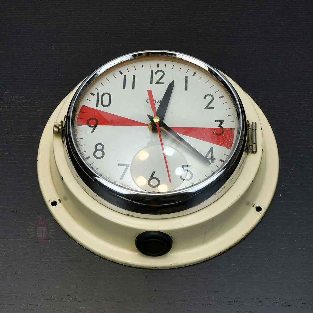 - SC 13245 3 Authentic Citizen Radio Silence Clock with Red Dial – Vintage Nautical Salvage