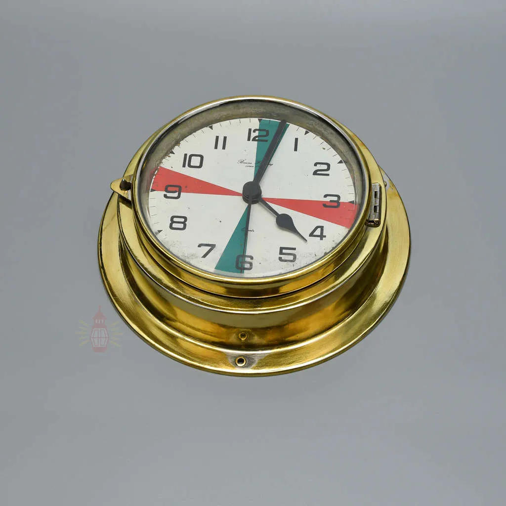 - SC 13278 3 Antique Brass Ship Radio Clock