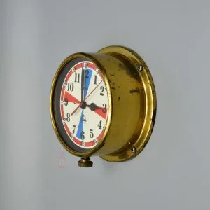 - SC 13284 1 Authentic Brass Radio Room Clock with Colour Dial – Vintage Ships Salvage