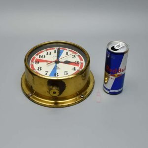 Authentic Brass Radio Room Clock with Colour Dial – Vintage Ships Salvage