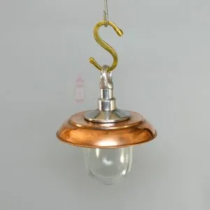 Antique Nautical Aluminium Hanging Lamp with Copper Shade