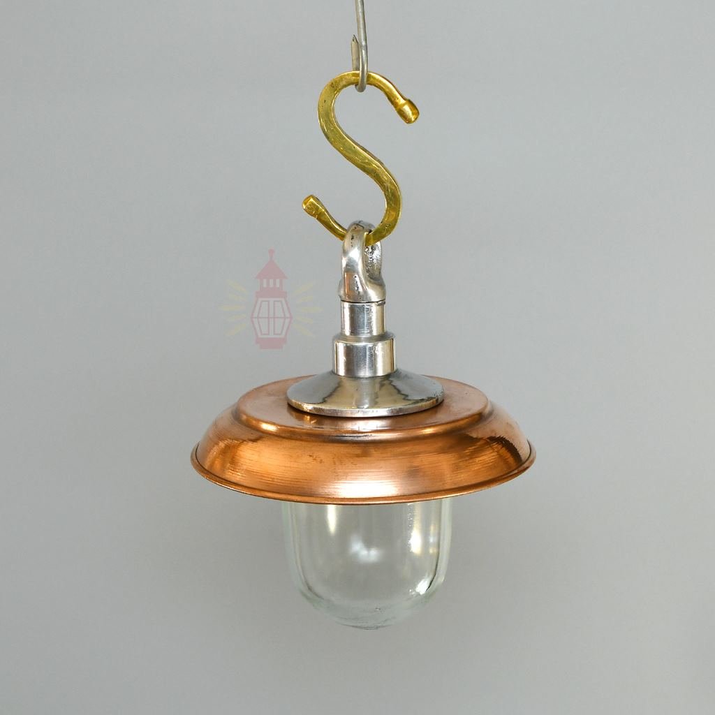 - SL 10745 1 Antique Nautical Aluminium Hanging Lamp with Copper Shade