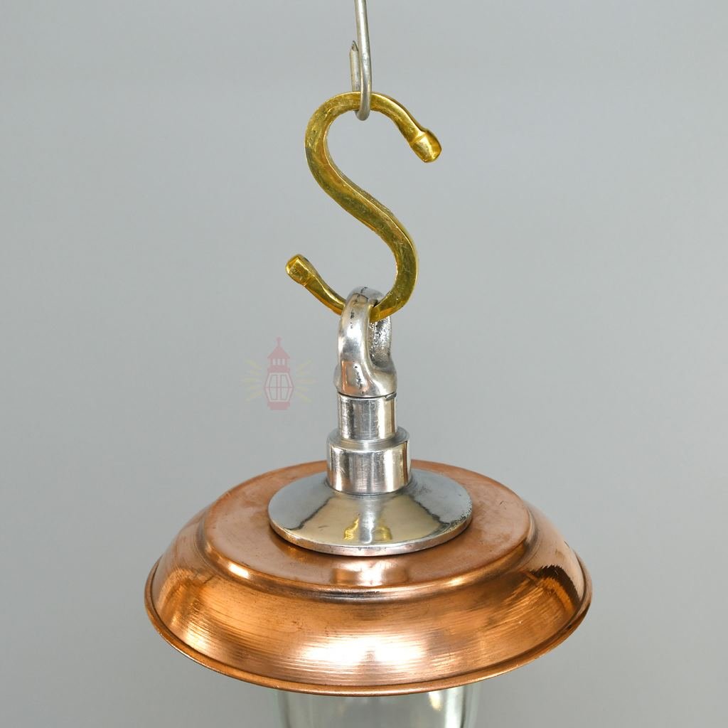 - SL 10745 4 Antique Nautical Aluminium Hanging Lamp with Copper Shade