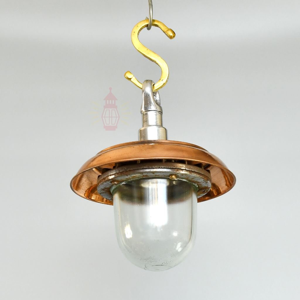 - SL 10745 5 Antique Nautical Aluminium Hanging Lamp with Copper Shade