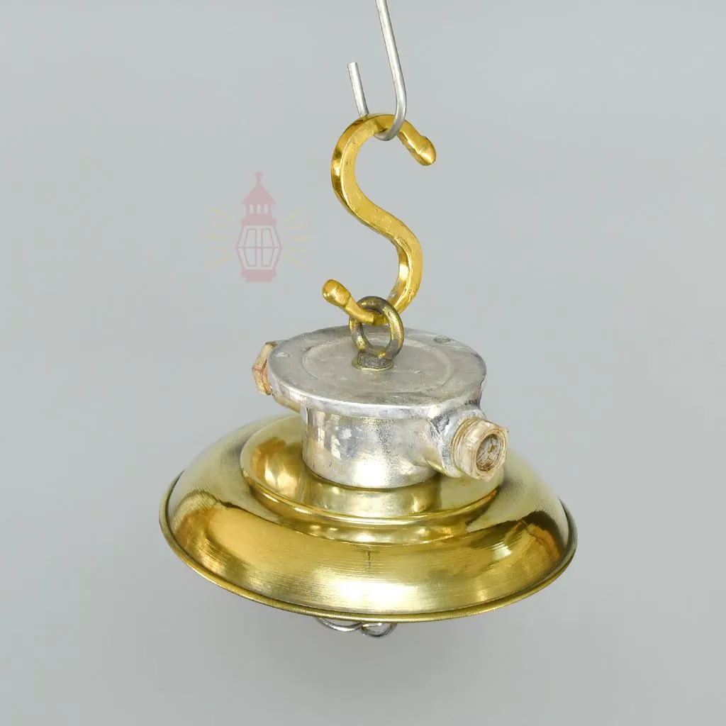 - SL 10750 3 Antique Aluminium Nautical Hanging Lamp with Brass Shade