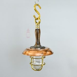 - SL 10751 4 Antique Brass Nautical Hanging Lamp with Copper Shade