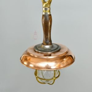 - SL 10751 7 Antique Brass Nautical Hanging Lamp with Copper Shade