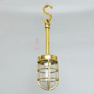 - SL 10752 5 Vintage Brass Lantern Nautical Pendant
