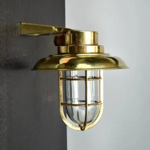 - SL 10762 90 Degree Nautical Brass Holland Wall Lantern with shade