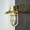 90 Degree Nautical Brass Holland Wall Lantern with shade