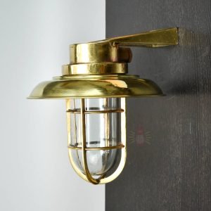 90 Degree holand wall mount brass lamp with shade
