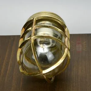 - SL 10770 4 Handcrafted Brass Nautical Swan Neck Wall Light with Cage