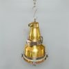 Authentic Vintage Large Brass Nautical Cargo Deck Hanging Lamp
