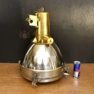 - SL 10778 1 Authentic Vintage Large Brass and Stainless Steel Nautical Pendant Light