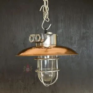 - SL 10779 2 Vintage Aluminium Copper Nautical Pendant Light – Cargo Ship Hanging Lamp
