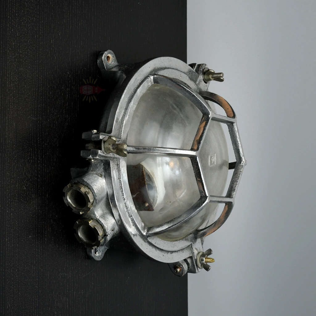 - SL 10780 2 rotated Authentic Vintage Aluminium Nautical Bulkhead Wall/Ceiling Light