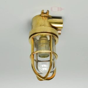 Compact Vintage Brass Nautical Wall Light – Small Salvaged Sconce