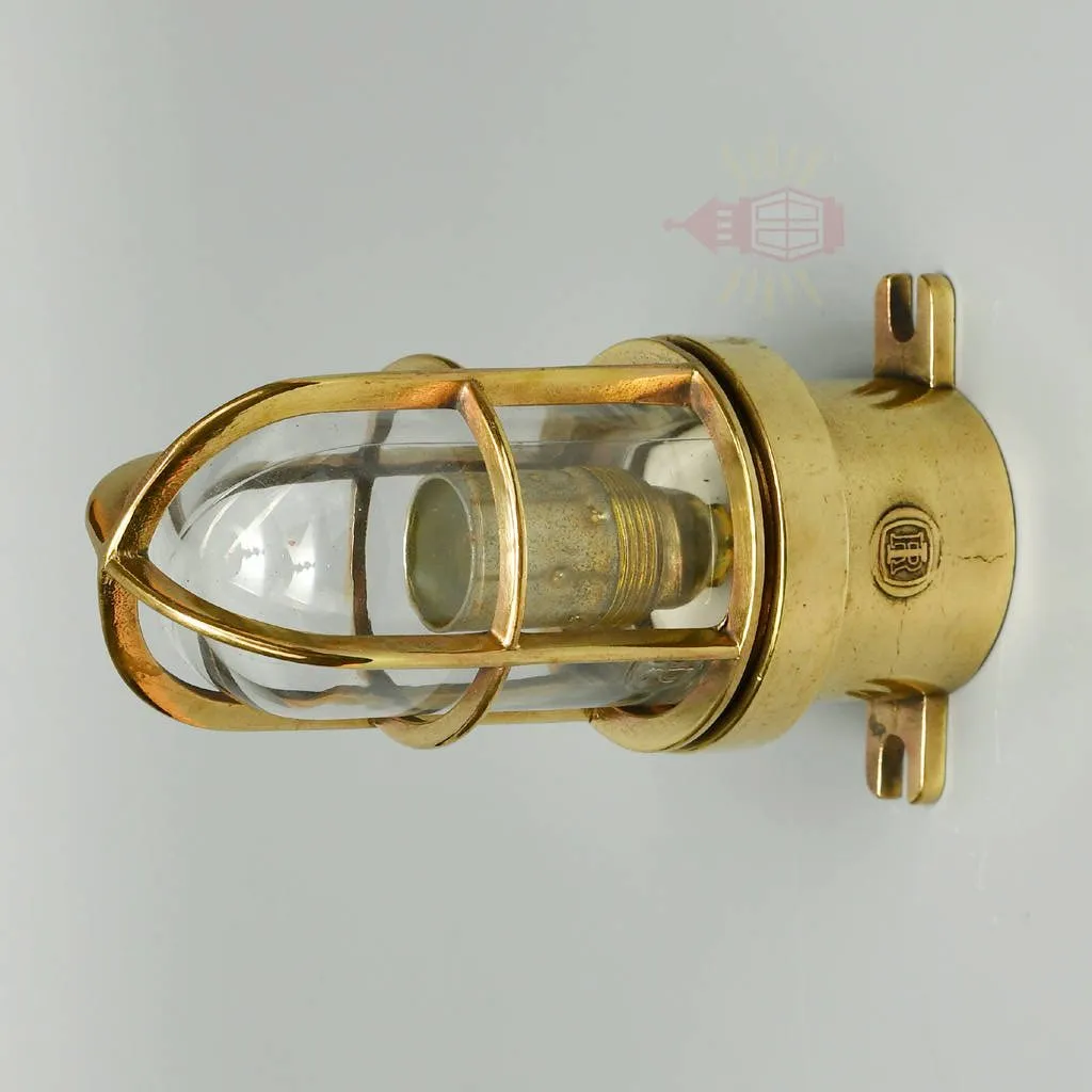 - SL 10799 4 rotated Compact Vintage Brass Nautical Wall Light – Small Salvaged Sconce