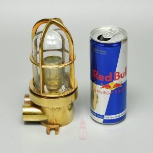 Compact Vintage Brass Nautical Wall Light – Small Salvaged Sconce