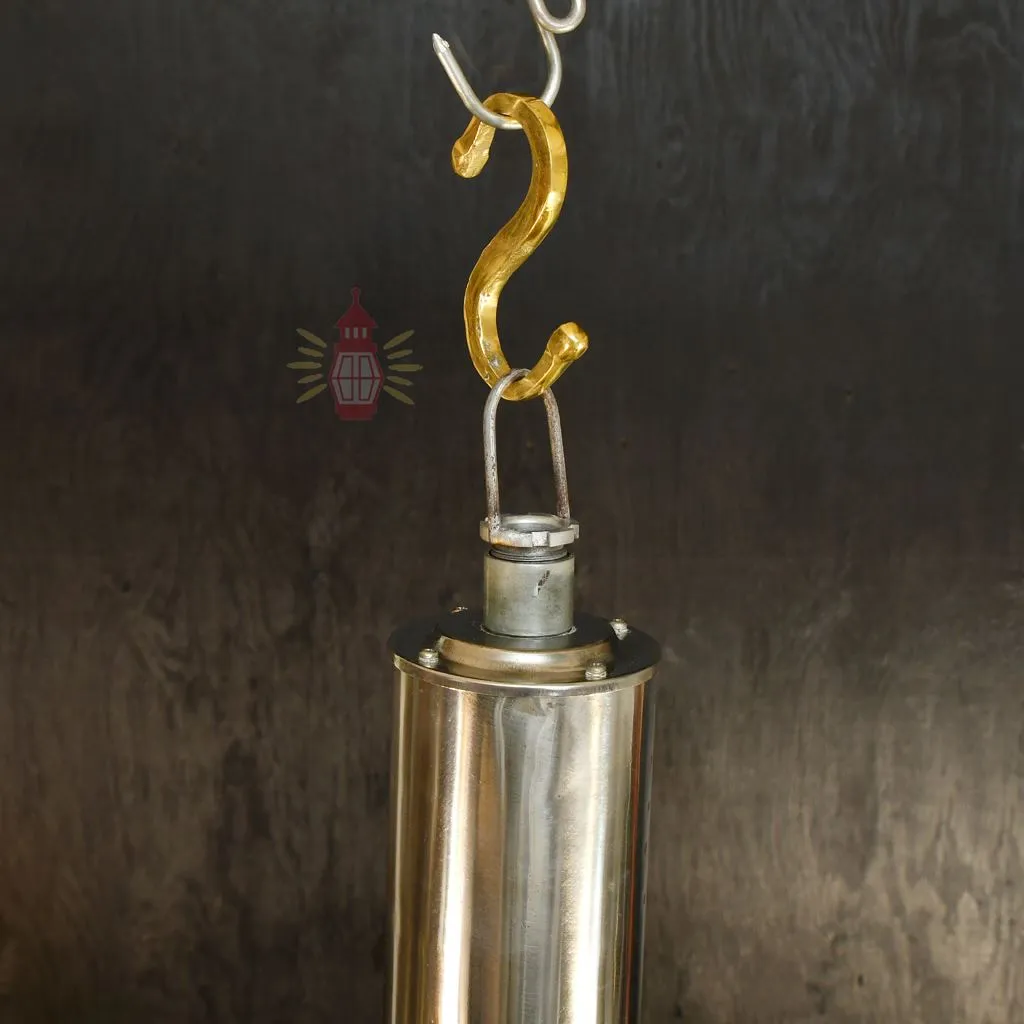 - SL 11003 2 Authentic Vintage Stainless Steel Marine Spot Pendant Light