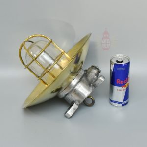 - SL 11011 5 Authentic Vintage Aluminium Nautical Pendant Light with Brass Shade