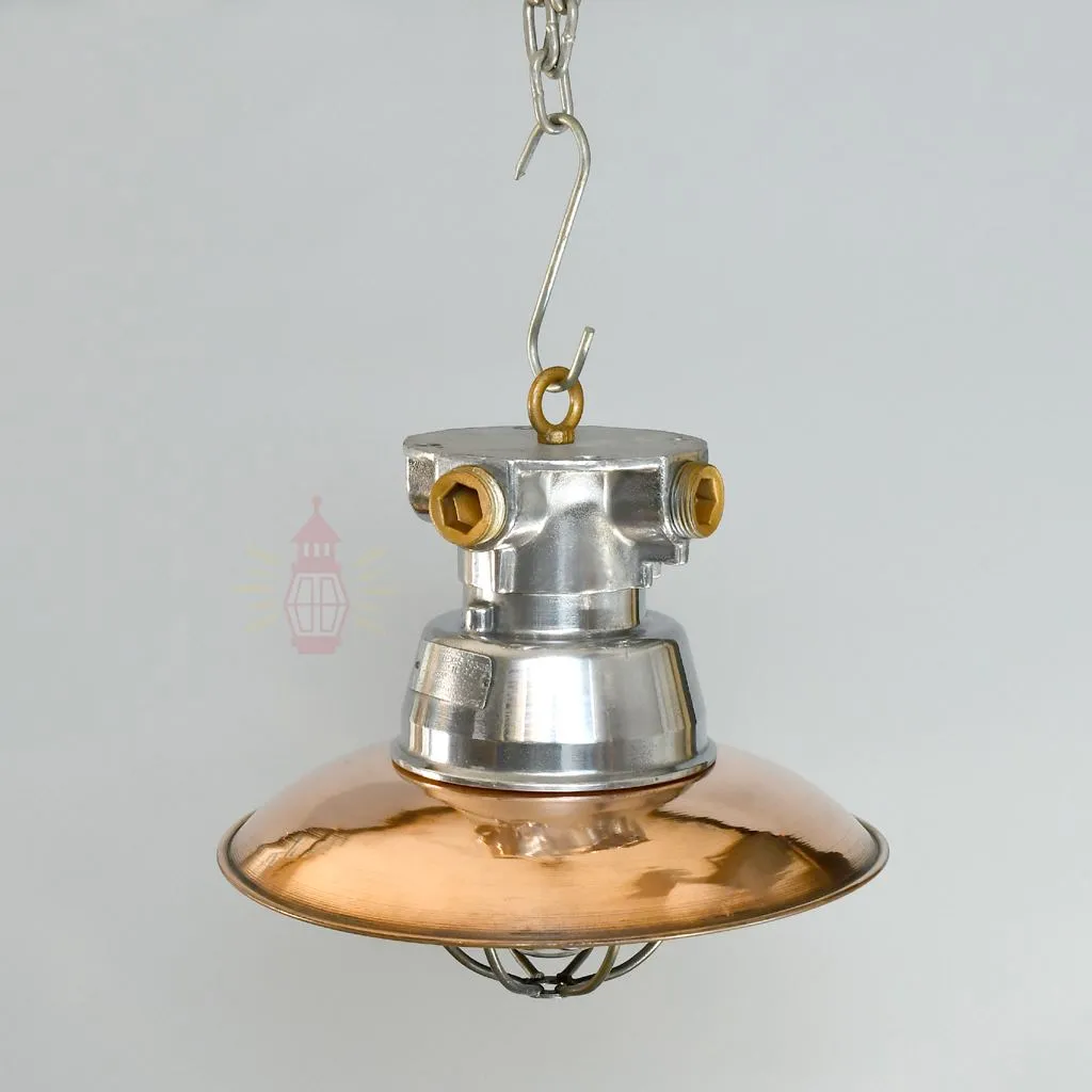 - SL 11020 1 Authentic Vintage Aluminium Pendant Light with Copper Shade – Nautical Salvage