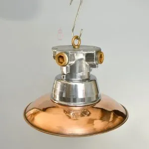 - SL 11020 3 Authentic Vintage Aluminium Pendant Light with Copper Shade – Nautical Salvage