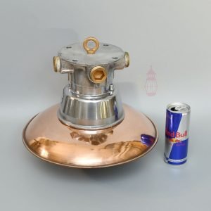 Authentic Vintage Aluminium Pendant Light with Copper Shade – Nautical Salvage