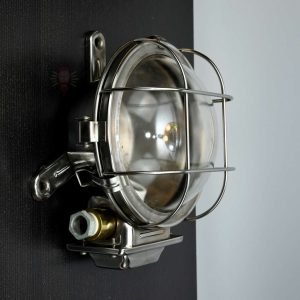 - SL 11029 Authentic Vintage Stainless Steel Nautical Bulkhead Dome Light