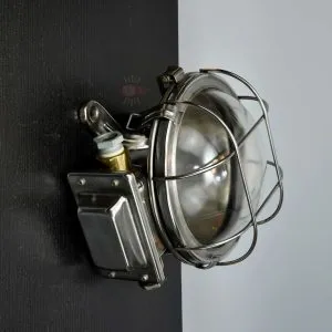 - SL 11029 3 Authentic Vintage Stainless Steel Nautical Bulkhead Dome Light