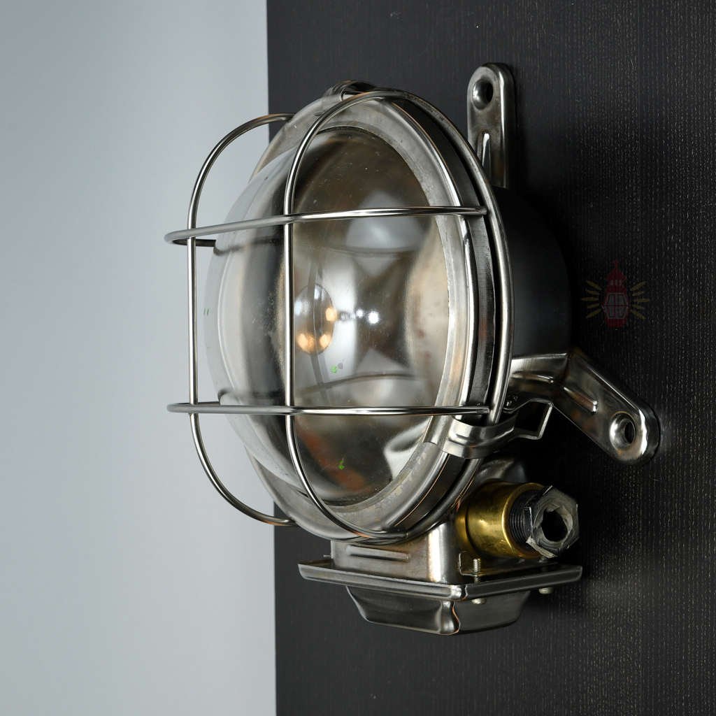 - SL 11029 4 Authentic Vintage Stainless Steel Nautical Bulkhead Dome Light