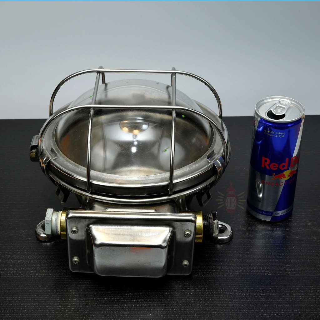 - SL 11029 5 Authentic Vintage Stainless Steel Nautical Bulkhead Dome Light