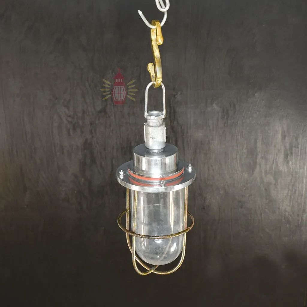 - SL 11032 1 Authentic Vintage Aluminium Caged Pendant Light – Nautical Hanging Salvage