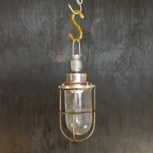 - SL 11032 3 Authentic Vintage Aluminium Caged Pendant Light – Nautical Hanging Salvage